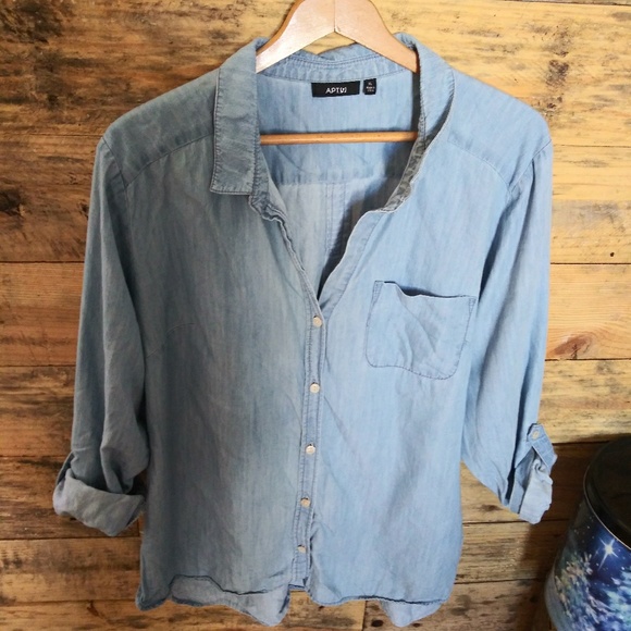 Apt. 9 Tops - FREE W/ ANY $20- PURCHASE..CHAMBRAY..XL